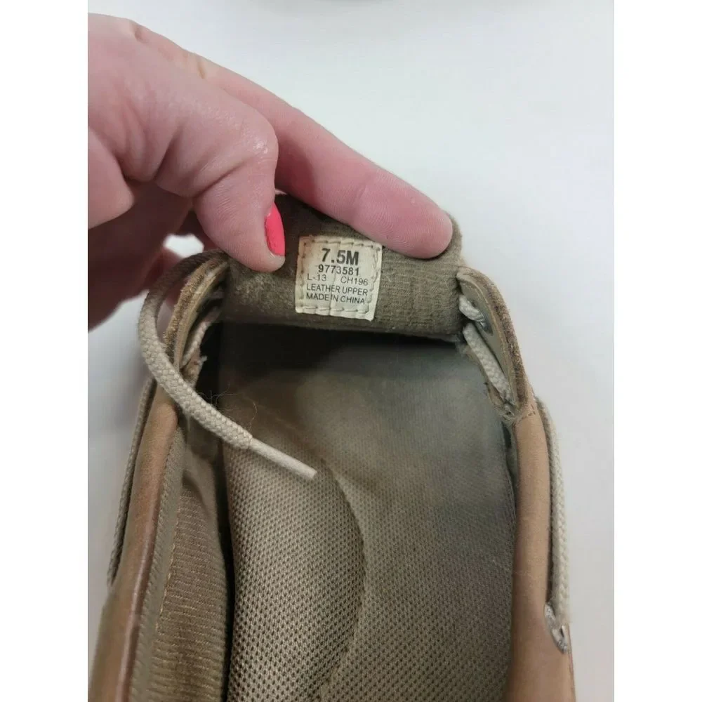 SPERRY TOP SIDER Laguna Tan Linen Boat Shoes Slip On 9773581 Women's 7.5 M‎